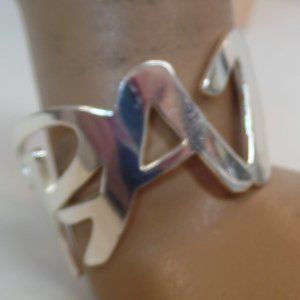 RUSTIC CUFF SILVERTONE CUFF BRACELET Personalized "Paige" Suited 7" Wrist